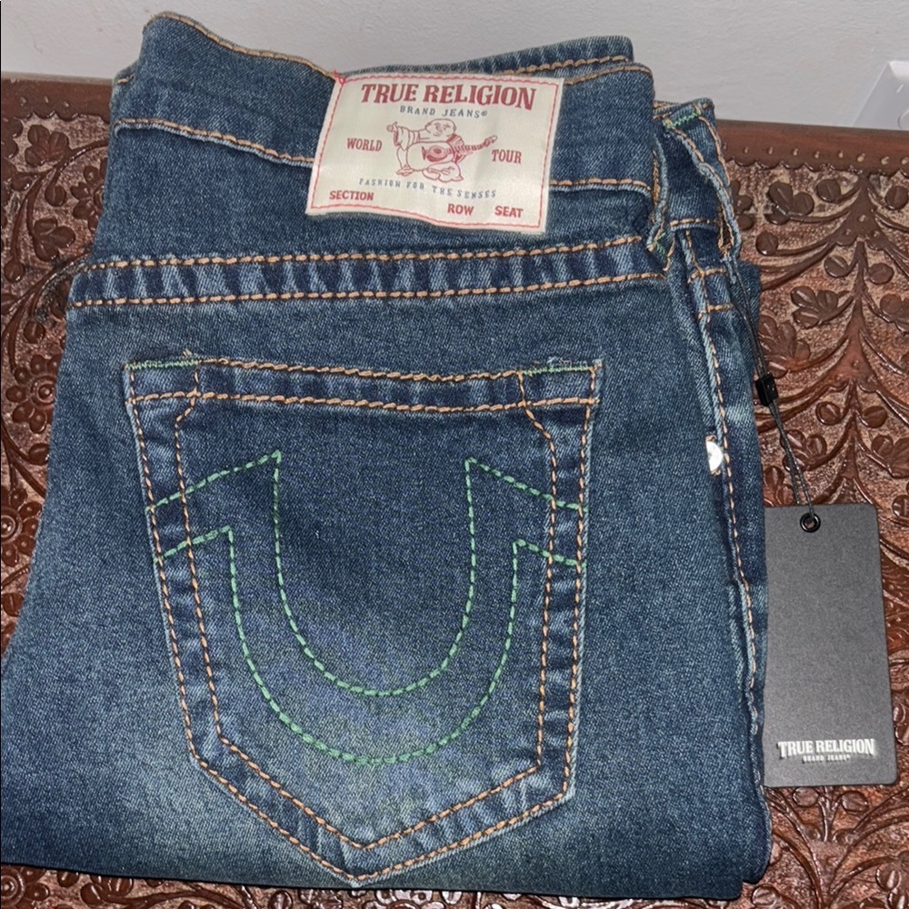 True Religion Denim with Green Accents